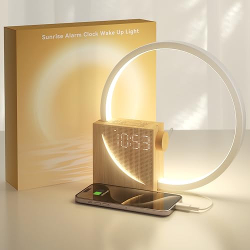 Vivilumens Sunrise Alarm Clock Sound Machine Nightlight, Gradual Wake Up Light, Digital Dimmable Clock, 10 White Noise Sleep Sounds, Snooze, Dual Clocks for Heavy Sleepers Adults, Great Gifts for Her | Amazon (US)