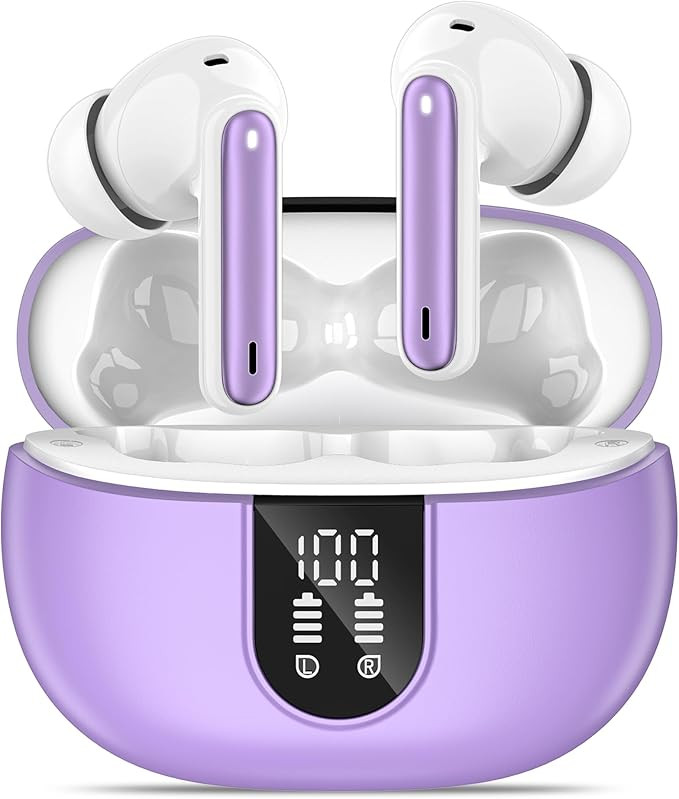 MoBadeety Wireless Earbuds, Bluetooth 5.3 Headphones 40Hrs Playtime Deep Bass Stereo, LED Power D... | Amazon (US)