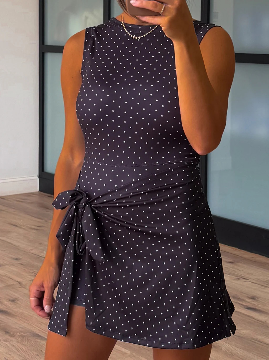 Polka Dot Active Wrap Romper | Black | Shop Talulah