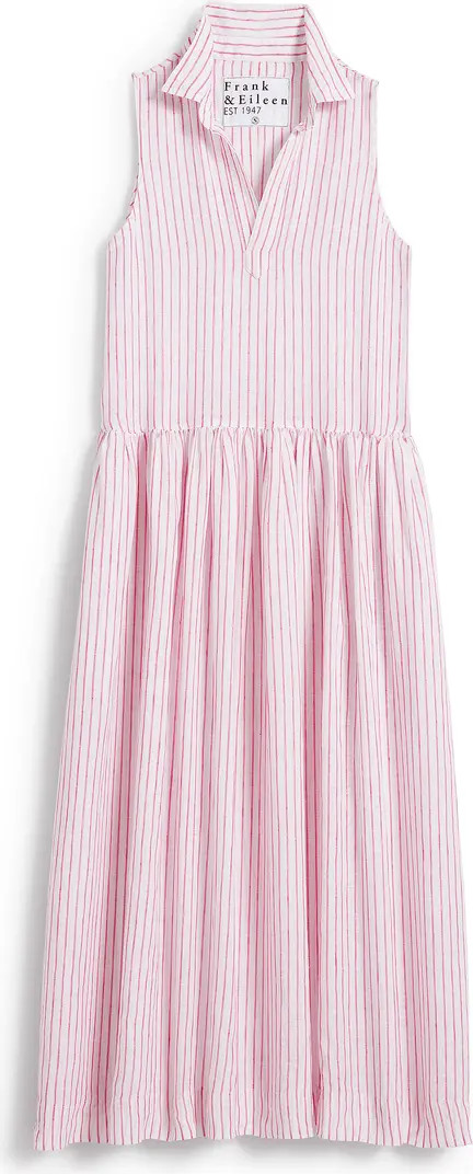 Stripe Linen Sleeveless Shirtdress | Nordstrom Rack