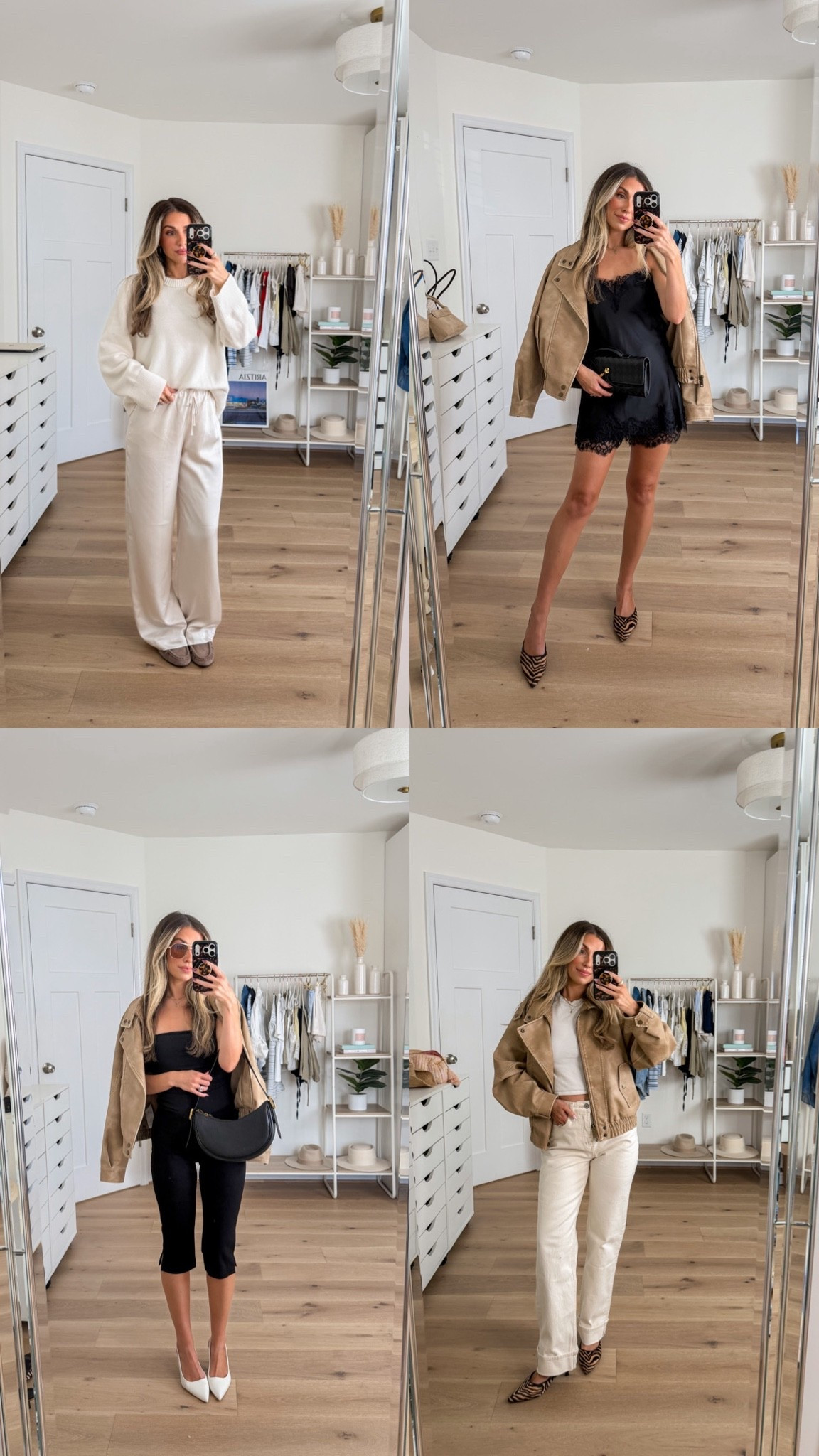Elevated casual fall outfits 🤍🍂✨ wearing a xxs/xs in everything and I’m 5’2 for reference! 

Work wear 
Fall outfits 
Business casual outfits 
Elevated casual outfits 
Petite style 
Petite outfits 
Satin pants 
Satin set 
Ziger print 
Moto jacket 
Sweater outfits 
Office outfits

#LTKootd #LTKPetite #LTKWorkwear