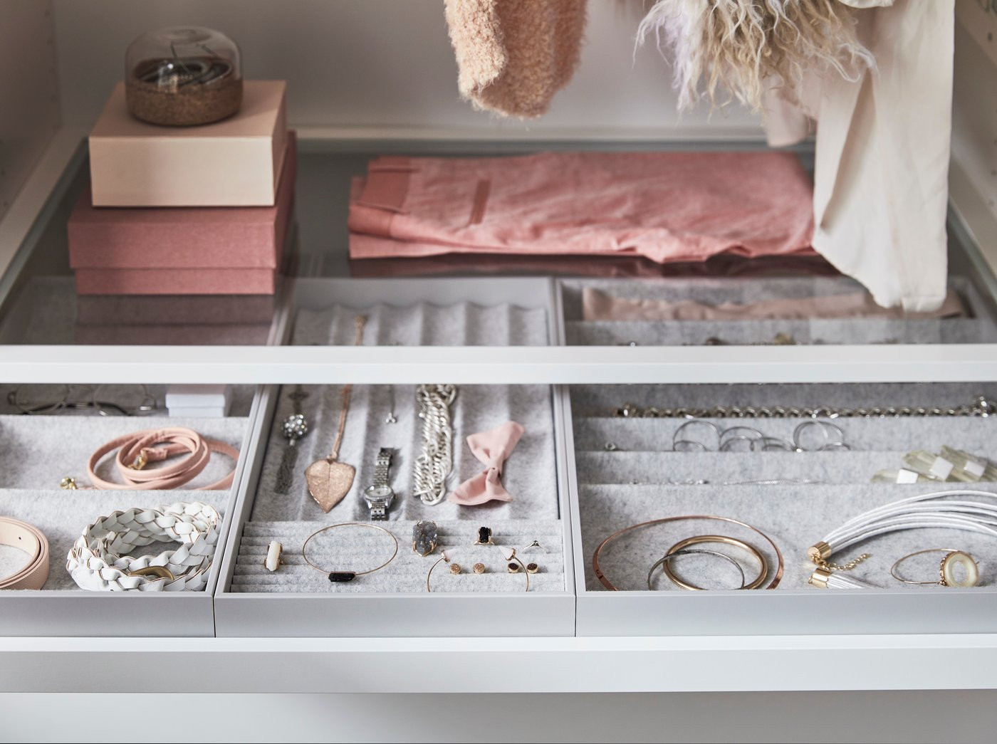 IKEA KOMPLEMENT insert with compartments, light gray, 15 3/4x20 7/8x2 | IKEA US
