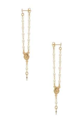 joolz by Martha Calvo Rosary Earrings in Gold from Revolve.com | Revolve Clothing (Global)