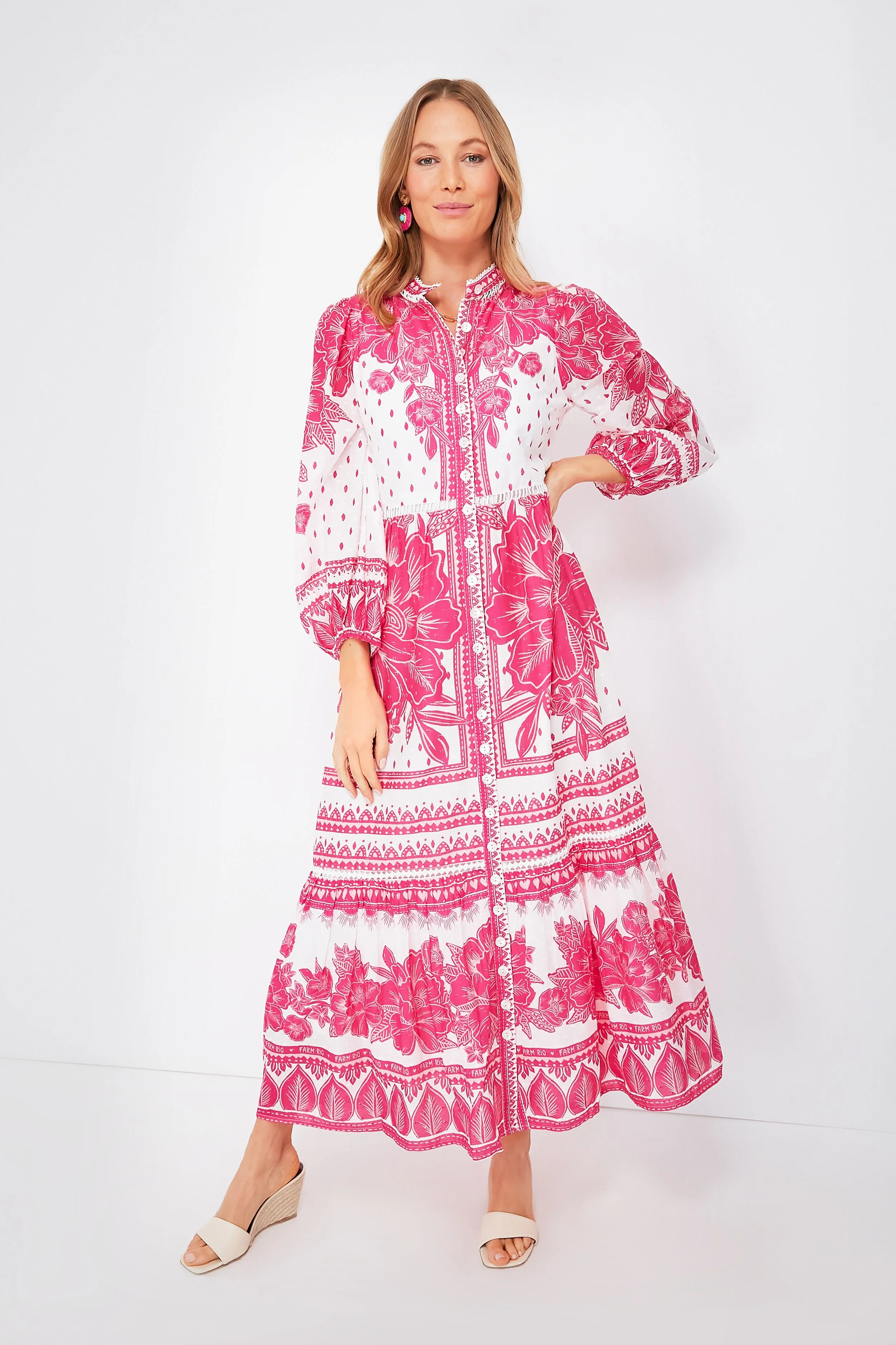 Tropical Woodcut Maxi Eng Dress | Tuckernuck (US)