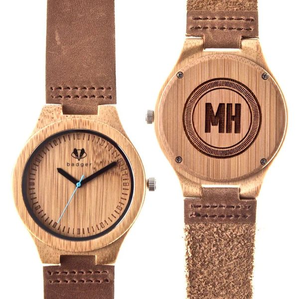 Bamboo Classic Watch: Initials | Swanky Badger