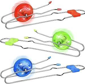 Jishi Retro Magic Rail Twirler 3Pcs Light Up Glow Magnetic Gyro Wheel, Kids Classic Vintage Trick... | Amazon (US)