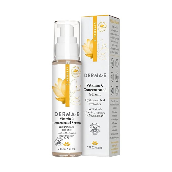 DERMA E Vitamin C Concentrated Serum with Hyaluronic Acid – All Natural, Antioxidant-Rich Facia... | Amazon (US)