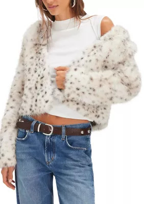 Free People Women's Louder Please Hooded Faux Fur Jacket, Small | Belk