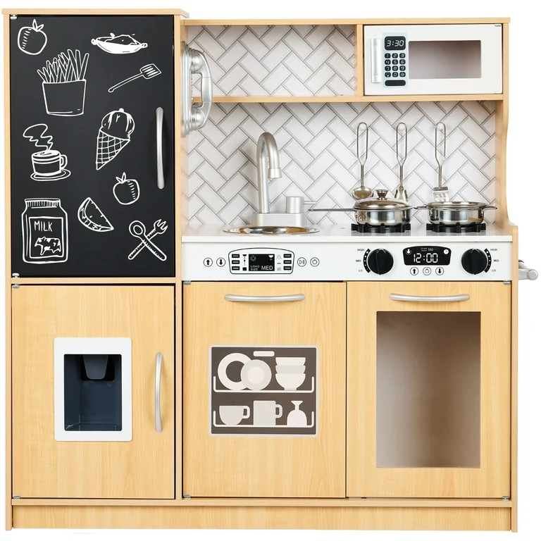 Best Choice Products Pretend Play Kitchen Wooden Toy Set for Kids w/ Telephone, Utensils, Oven, M... | Walmart (US)