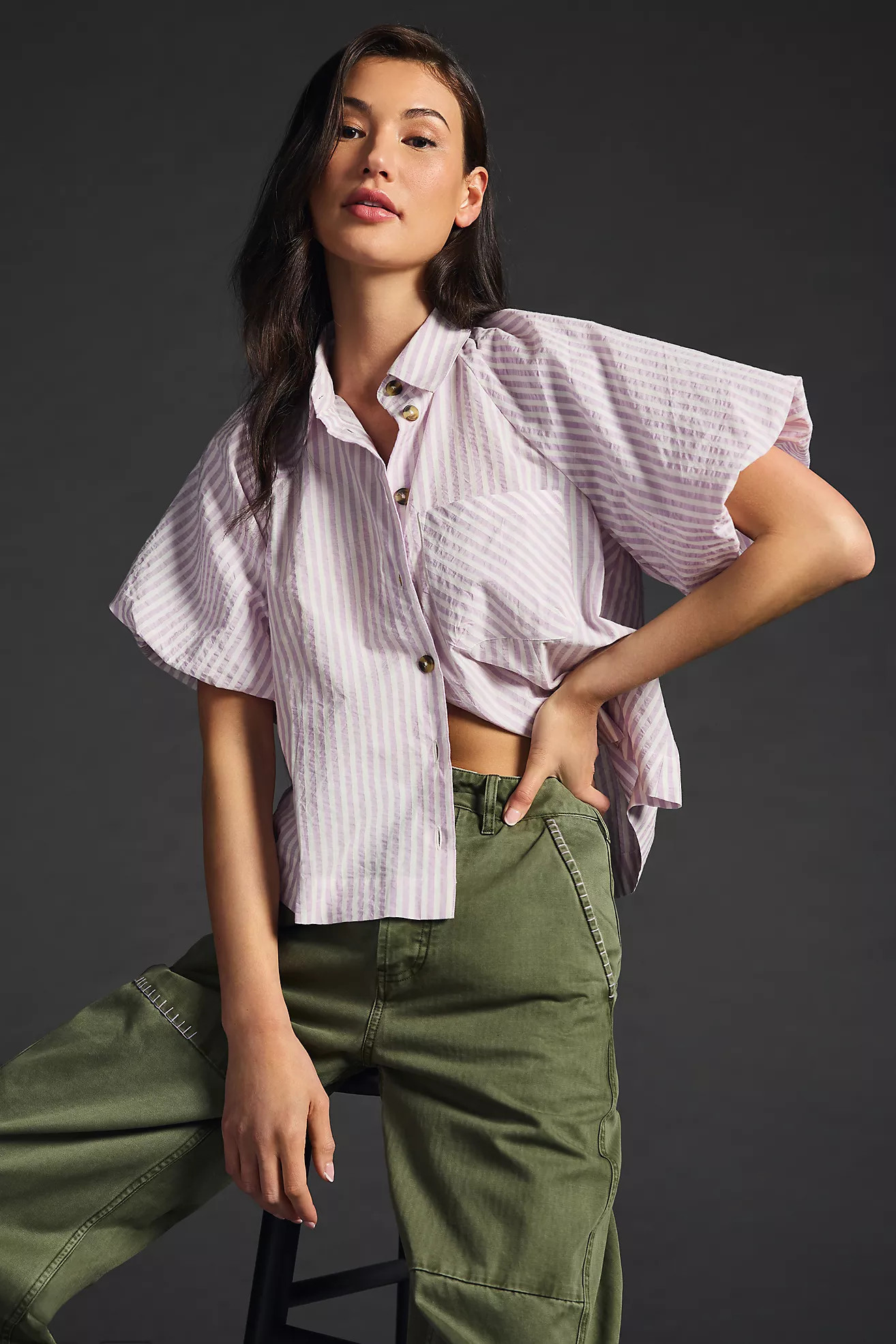 Maeve Bubble-Sleeve Blouse | Anthropologie (US)