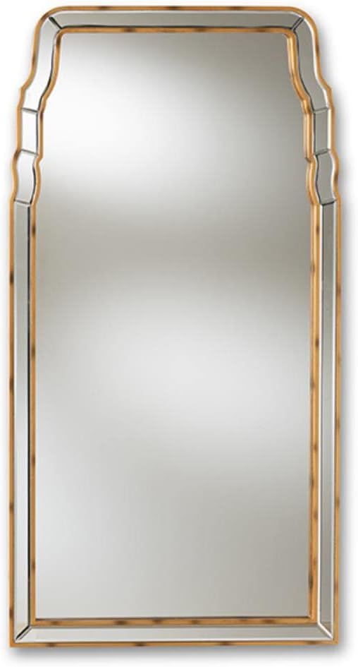 Baxton Studio Alice Queen Anne Style Decorative Wall Mirror in Gold | Amazon (US)