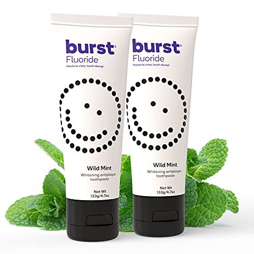 BURST Whitening Toothpaste with Cavity Fighting and Stain Removal Fluoride (4.7oz/2 Pack) | for Sensitive Teeth | with Xylitol | Vegan, Gluten & SLS Free | Wild Mint | Amazon (US)