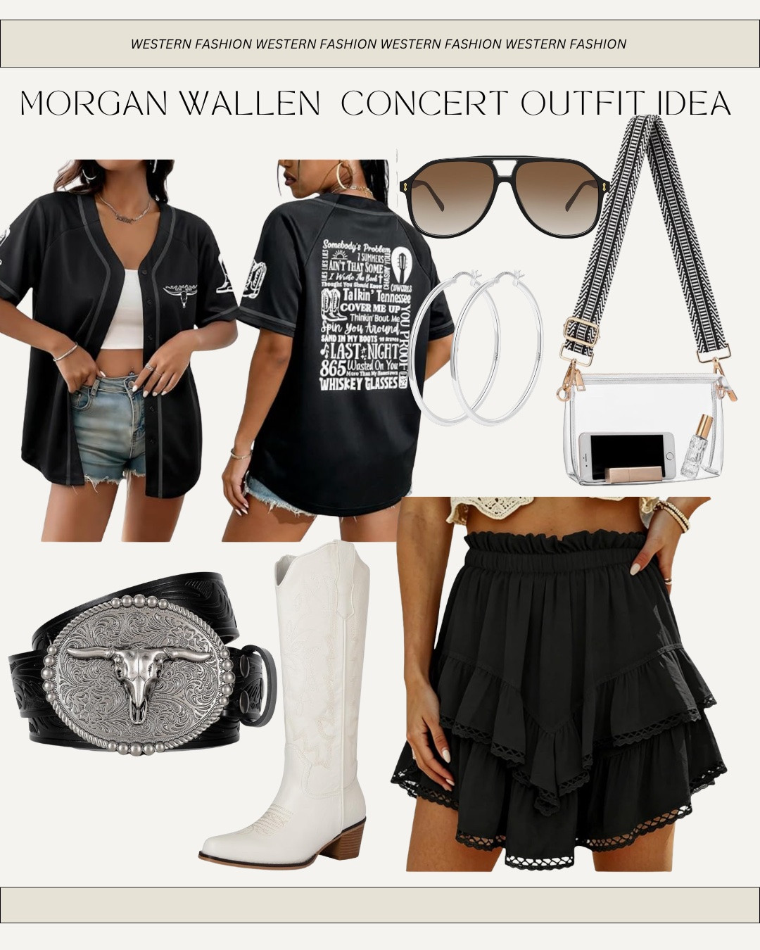 Morgan Wallen country concert outfit idea from Amazon