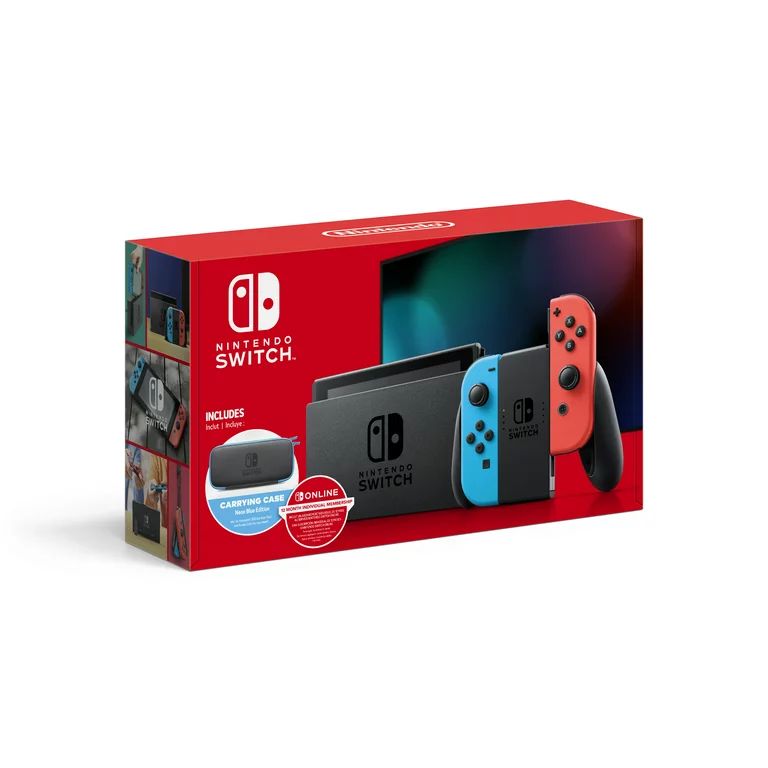 Nintendo Switch™ w/ Neon Blue & Neon Red Joy-Con + 12 Month Individual Membership Nintendo Swit... | Walmart (US)