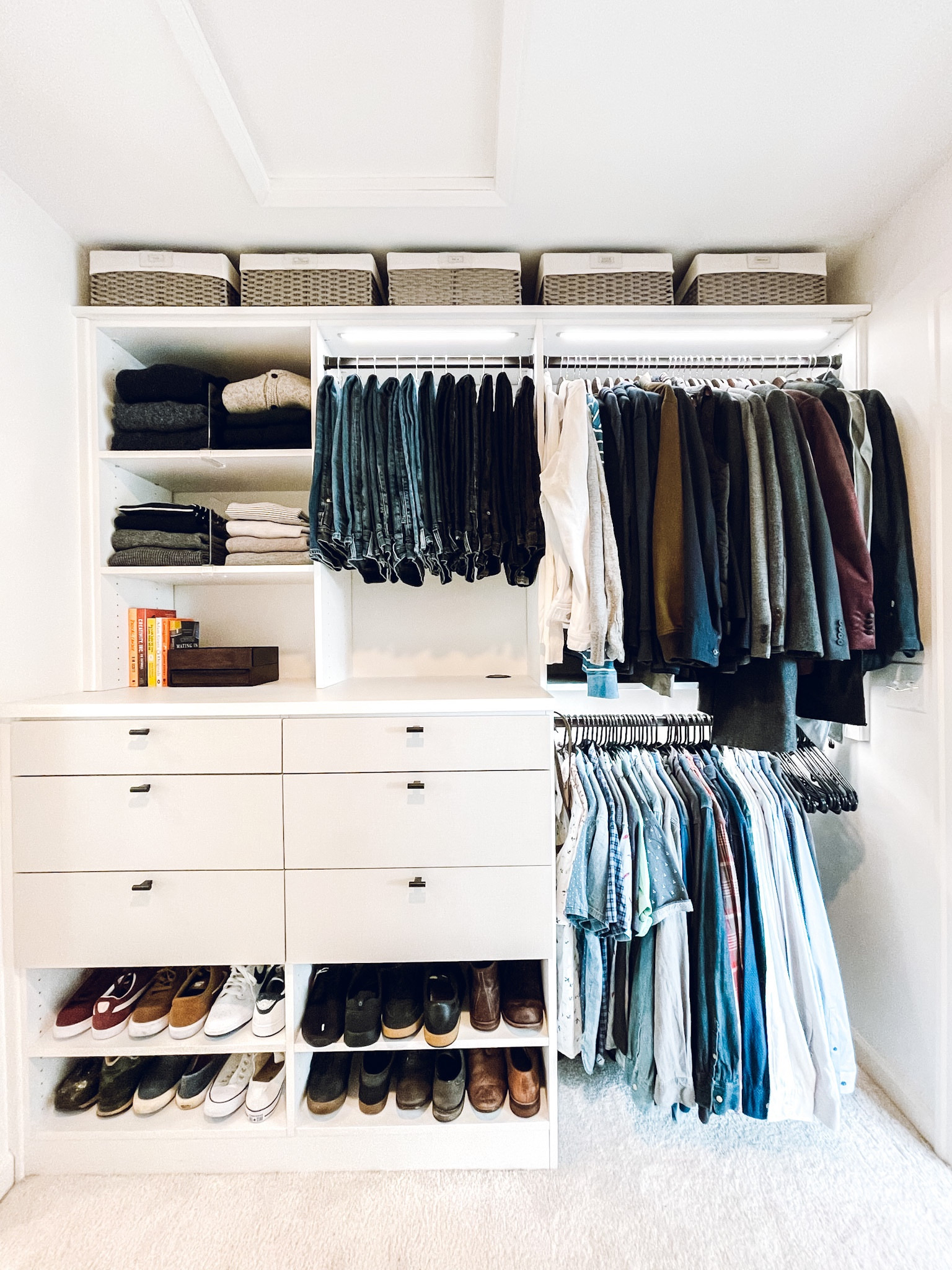 Closet organization✨The Container Store Montauk Rectangular Bin. The Home Edit By IDesign Clear Bin Clip. The Home Edit By IDesign Shelf Divider. Amazon Basics Slim Velvet Non-Slip Suit Clothes Hangers. Nordstrom Jack Purcell Low Top Sneaker.

#LTKfamily #LTKshoecrush #LTKhome