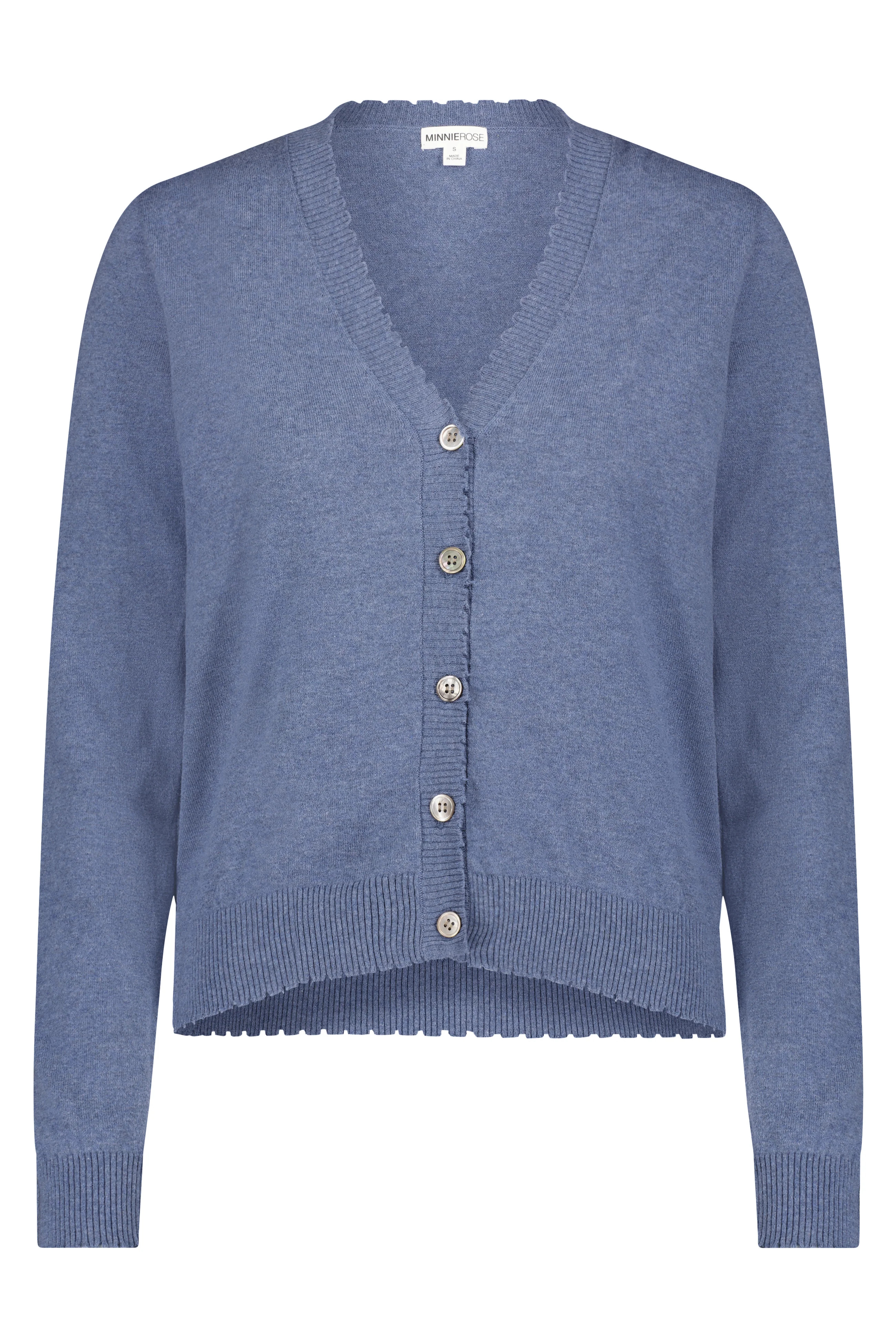 Cotton Cashmere Frayed Cardigan | Minnie Rose