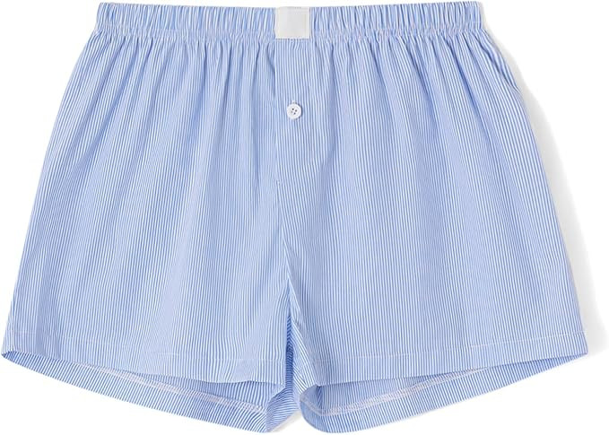 Women Y2k Gingham Boxer Shorts Button Elastic Waist Plaid Print Cute Pj Bottoms Summer Baggy Loun... | Amazon (US)