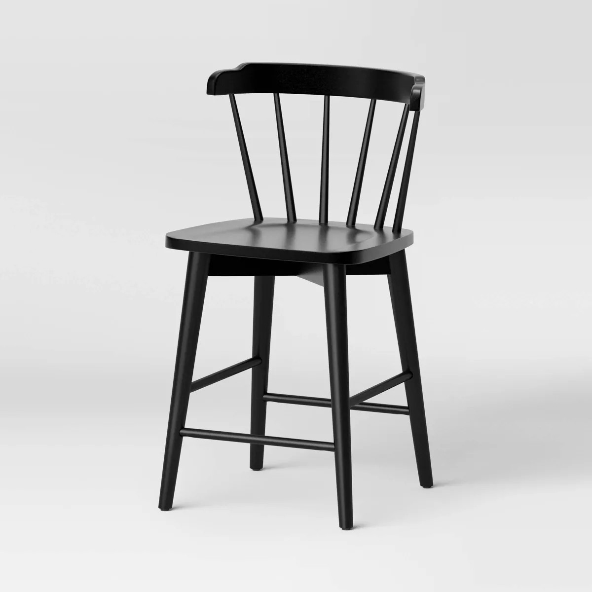 Wooden Barrel Counter Height Barstool Black - Threshold™: Square Frame, No Tools Assembly, 250l... | Target