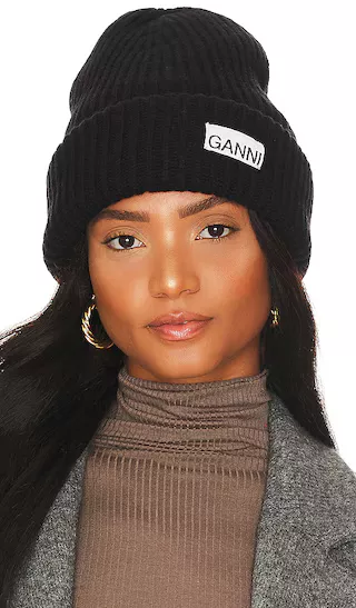 Loewe Anagram & Logo Charm Wool Knit Beanie