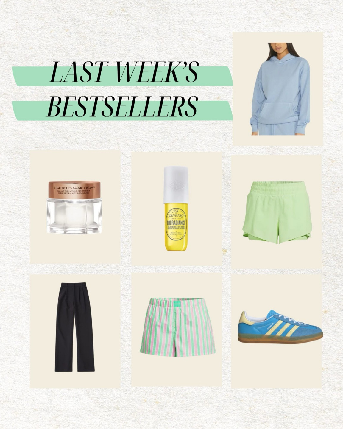 Last weeks bestsellers ✨ 

some of my favorite beauty products are on sale for 20% off at Sephora right now! This face cream and body spray are two of my repurchases. This Rio de Janeiro spray smells like a beach vacation☀️

Sephora sale, Abercrombie pants, black tailored pants, adidas gazelle, running shorts, workout shorts, comfy hoodie, hoodie sweatshirt, rio de Janeiro, gift for her, teen girl gift, sister gift, mom gift, friend gift, Christine Andrew  

#LTKsalealert #LTKbeauty #LTKfindsunder50