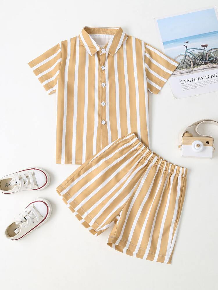 Toddler Boys Striped Shirt With Shorts
       
              
              $8.70  
        $9.50... | SHEIN