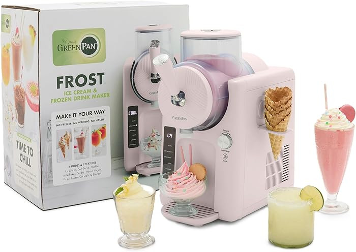 GreenPan Frost Ice Cream Machine & Frozen Drink Maker, Soft Serve, Slushie, Milkshakes & Cocktail... | Amazon (US)
