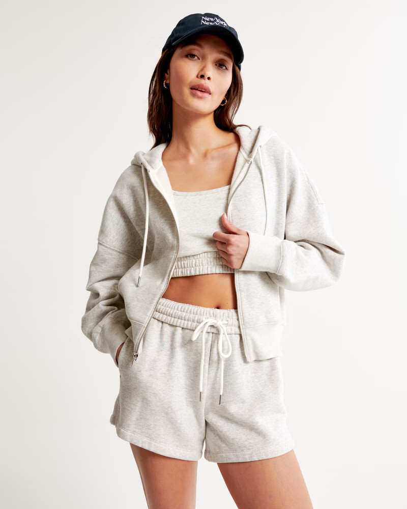 Essential Ribbed Sunday Hooded Full-Zip | Abercrombie & Fitch (US)