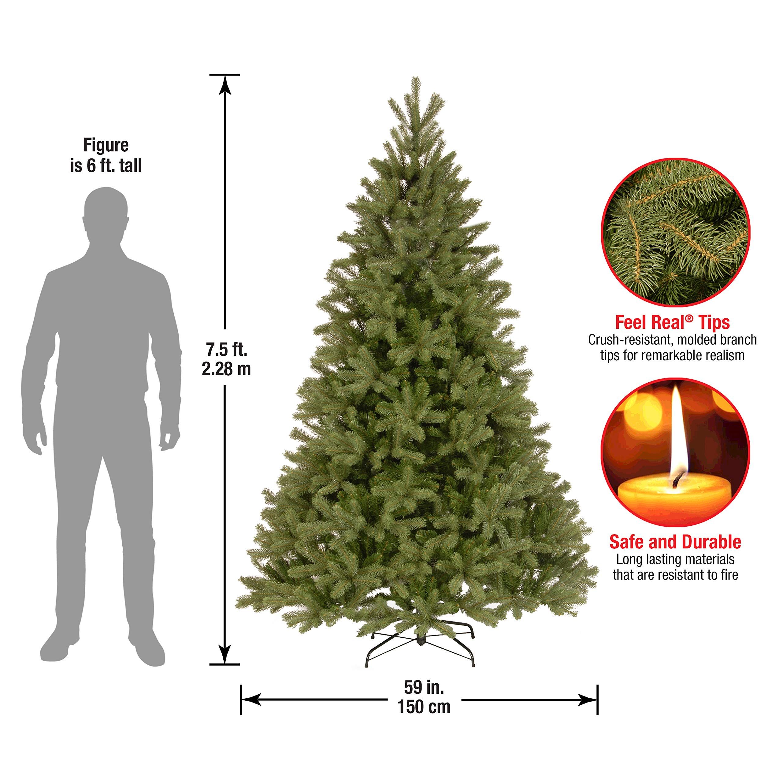 National Tree Company 'Feel Real' Artificial Full Downswept Christmas Tree, Green, Douglas Fir, Incl | Amazon (US)