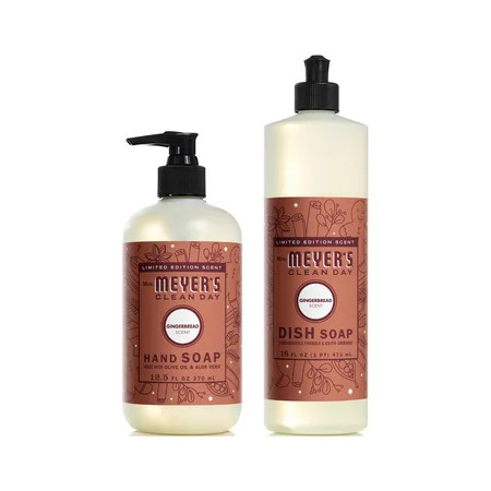 Mrs. Meyer’s Clean Day Gingerbread 2 Pack Variety, Liquid Hand Soap 12.5 fl oz, Dish Soap 16 fl oz, 1 ct | Walmart (US)