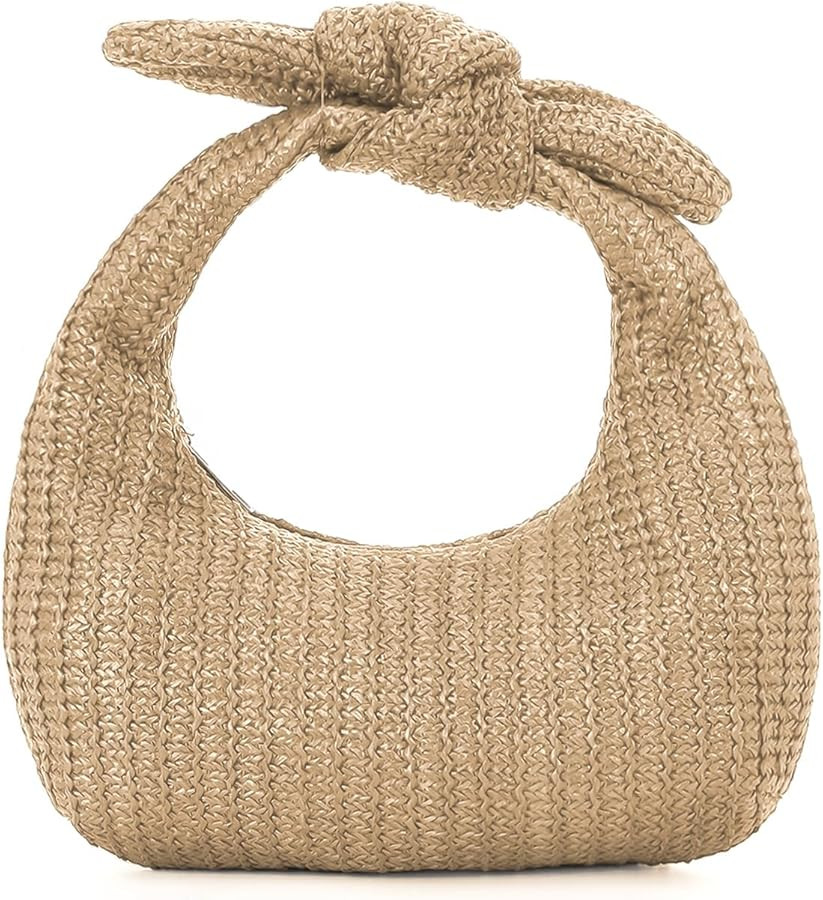 Lanpet Knotted Straw Clutch Purses for Women, Summer Beach Bag, Dumpling Evening Clutch Handbags ... | Amazon (US)