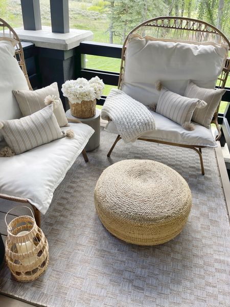 HOME \ outdoor patio setup with finds from Walmart, Amazon and Target!

Summer 
Deck
Decor 
Rug
Chair 

#LTKHome #LTKSaleAlert #LTKSeasonal
