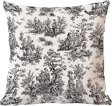 WengBeauty Cotton Linen Toile Jamestown Cotton Linen Pillowcases, Decorative Pillow Covers Home D... | Amazon (US)