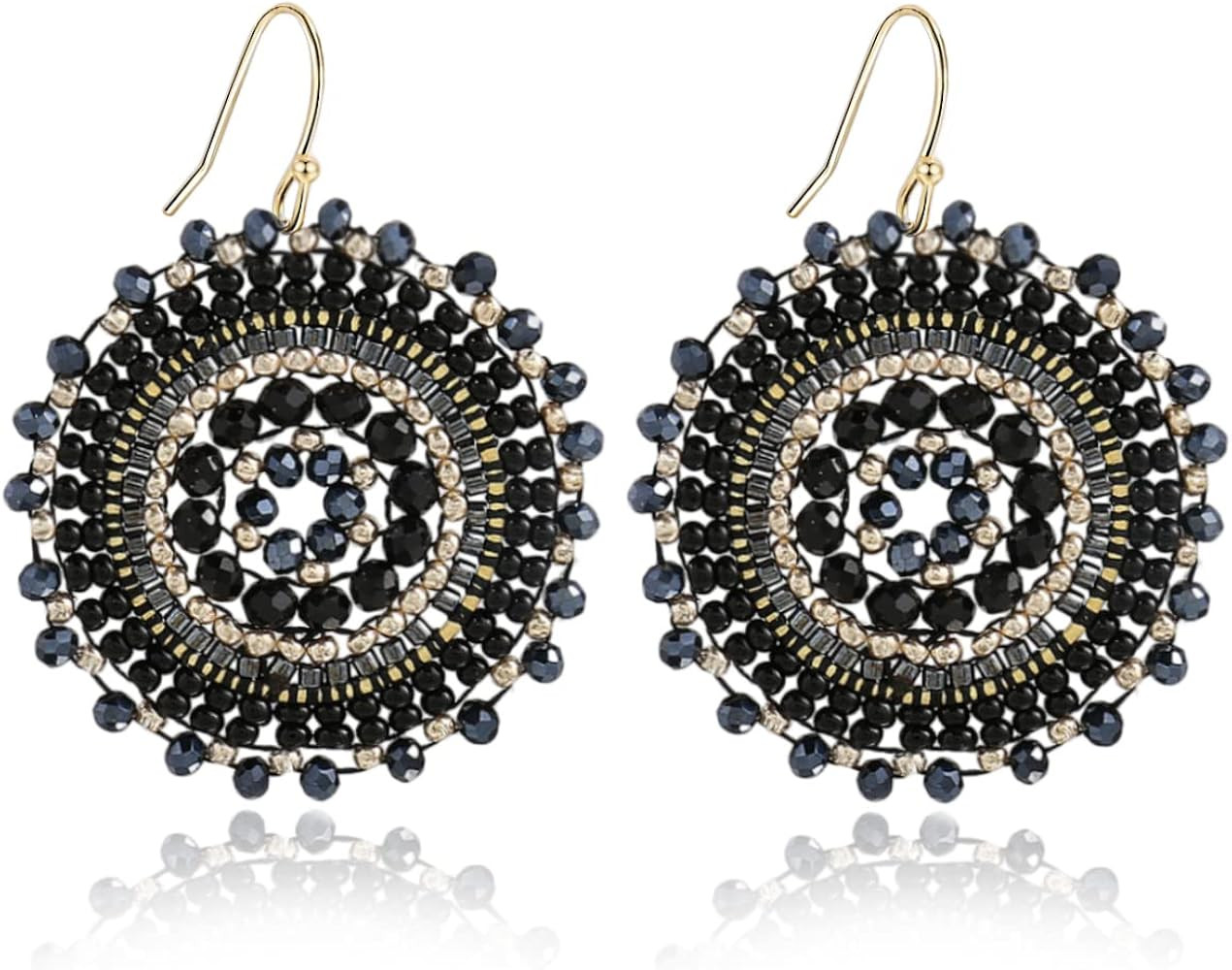 Colorful Summer Beaded Earrings For Women Crystals Glass Bead Dangle Drop Bohemia Earrings Statem... | Amazon (US)