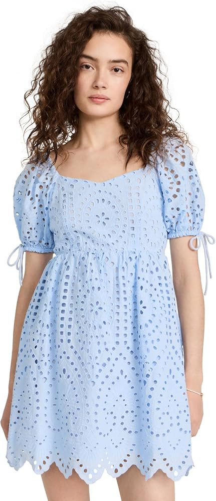 English Factory Women's Eyelet Scallop Edge Mini Dress | Amazon (US)
