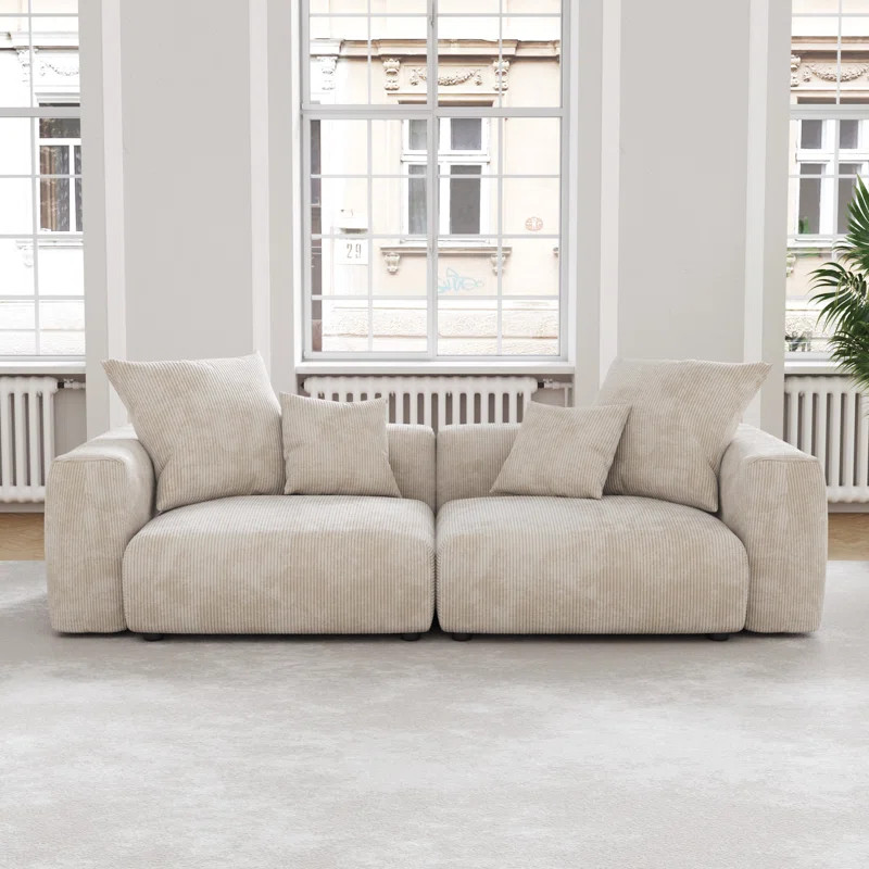 Nikodemos 102.36'' Corduroy Sofa | Wayfair North America
