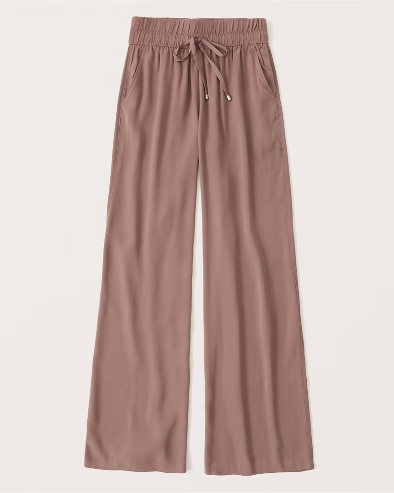 Faux Silk Pull-On Pant | Abercrombie & Fitch (US)