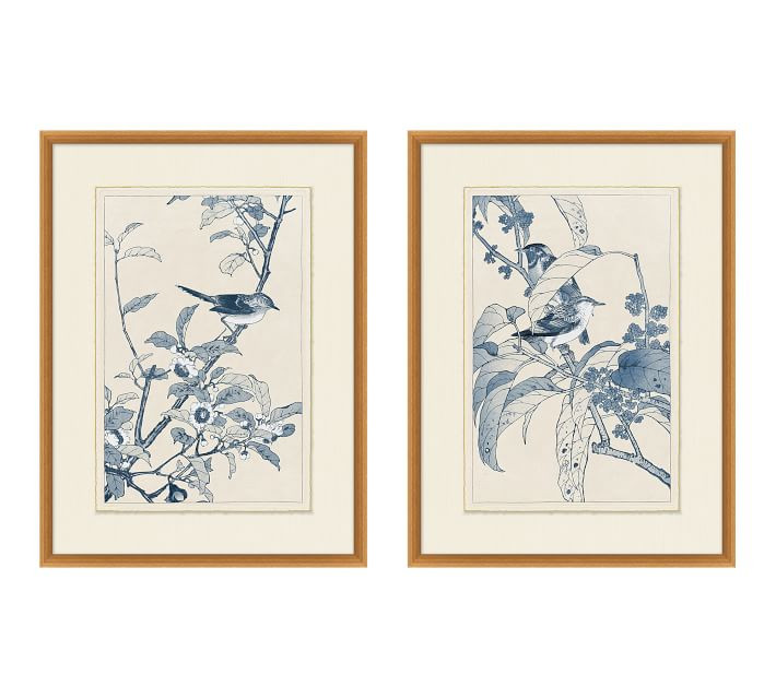 Birds In Blue Framed Paper Print, Set of 2 | Pottery Barn (US)
