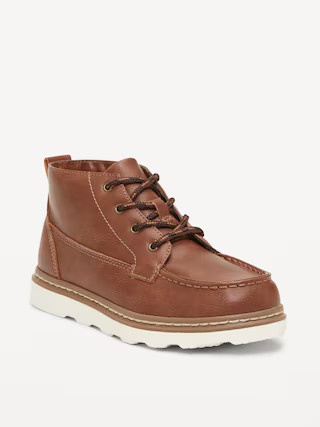 Faux-Leather Lace-Up Boots for Boys | Old Navy (US)