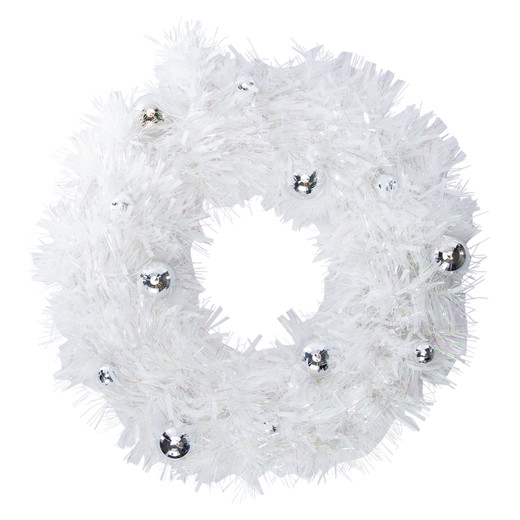 Tinsel Wreath With Disco Ball Ornaments 21.25in | Five Below