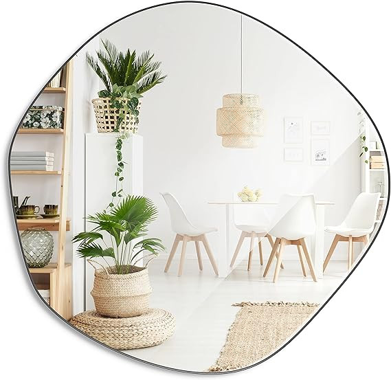 Barnyard Designs 26" Irregular Wall Mirror - Asymmetrical Round Mirror with Unique Abstract Shape... | Amazon (US)