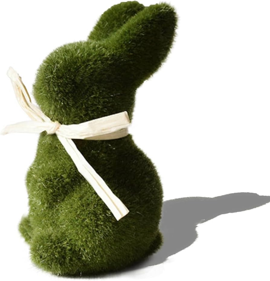 Moss Bunny, Easter Flocked Bunny Picks, Green Rabbit, Moss Bunny Decoration for Home Office Table... | Amazon (US)
