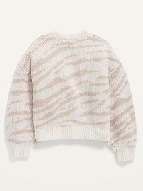 Cropped Textured Jacquard Button-Front Cardigan Sweater for Girls | Old Navy (US)
