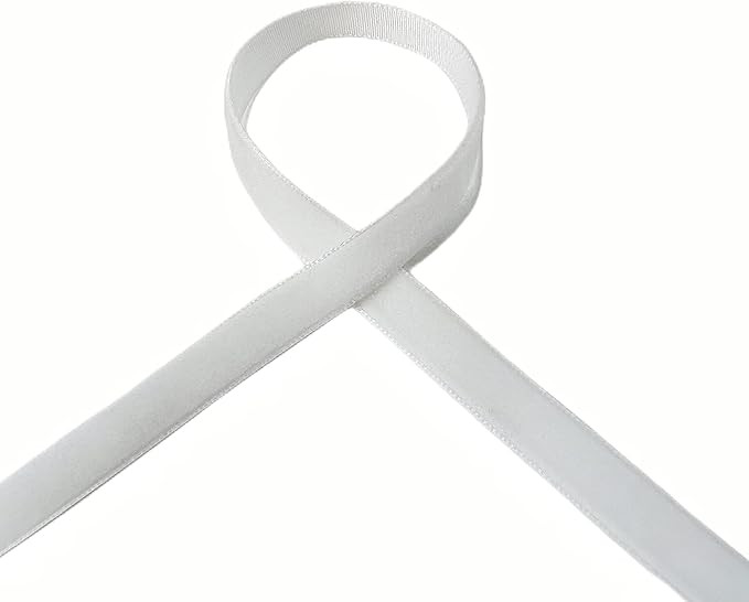 QIANF Vintage White Velvet Ribbon, 3/8 Inch X 25Yd | Amazon (US)