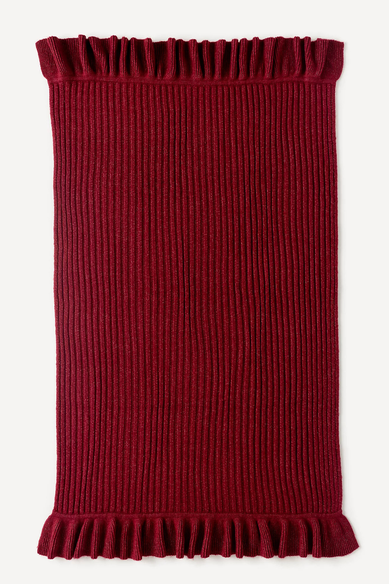 Cindy Wool Knit Ruffled Throw Blanket | Anthropologie (US)