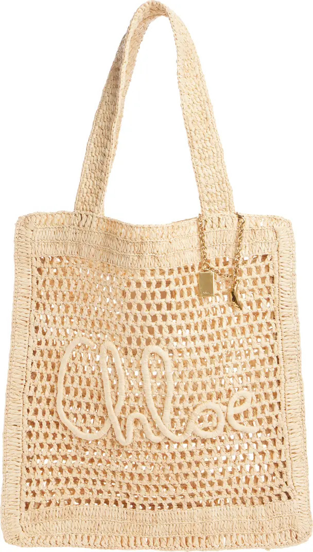 Chloé Summer Banana Crochet Raffia Tote Bag | Nordstrom | Nordstrom