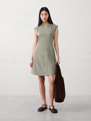 Cap-Sleeve Knee-Length Dress | Banana Republic Factory