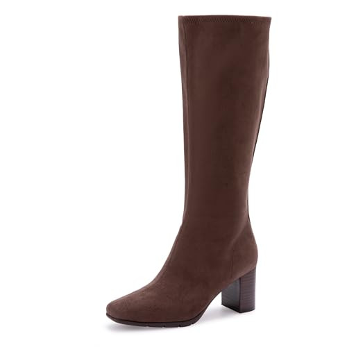 Aerosoles Women's Micah Tall Boots, Java Stretch Faux Suede, 12 | Amazon (US)