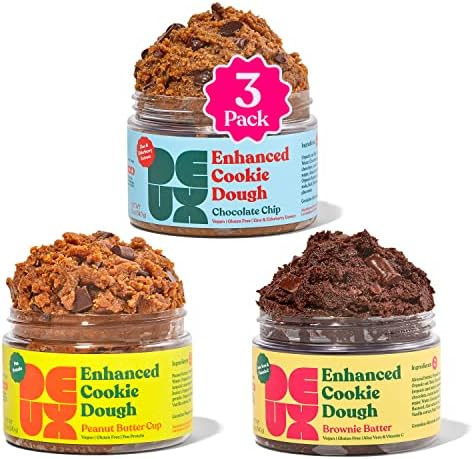 DEUX Vegan Cookie Dough - Gluten Free Cookies, Healthy Cookies, Superfood Desserts, Edible Cookie... | Amazon (US)