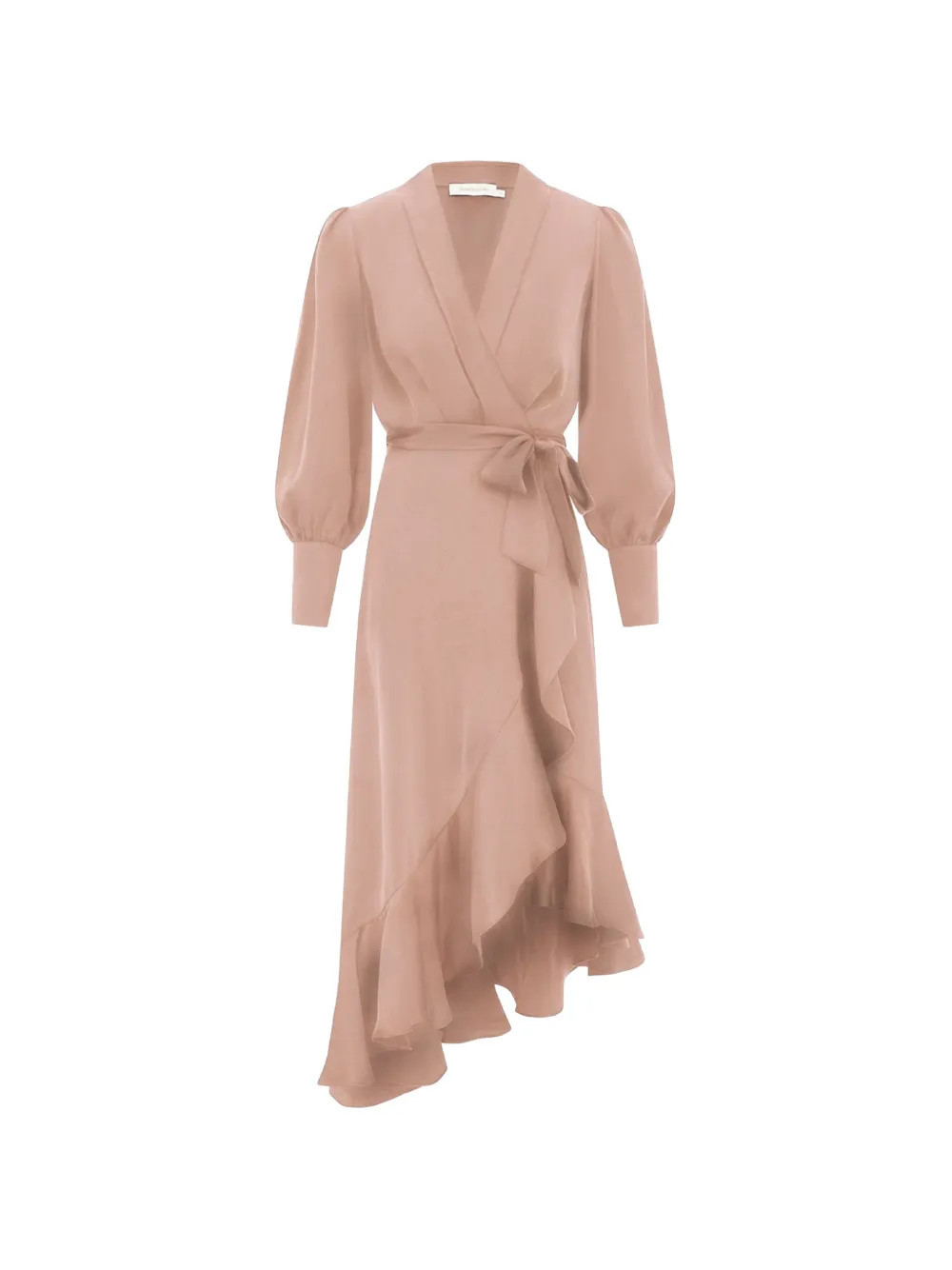 ZIMMERMANN midi ruffled wrap dress - Pink | Farfetch Global