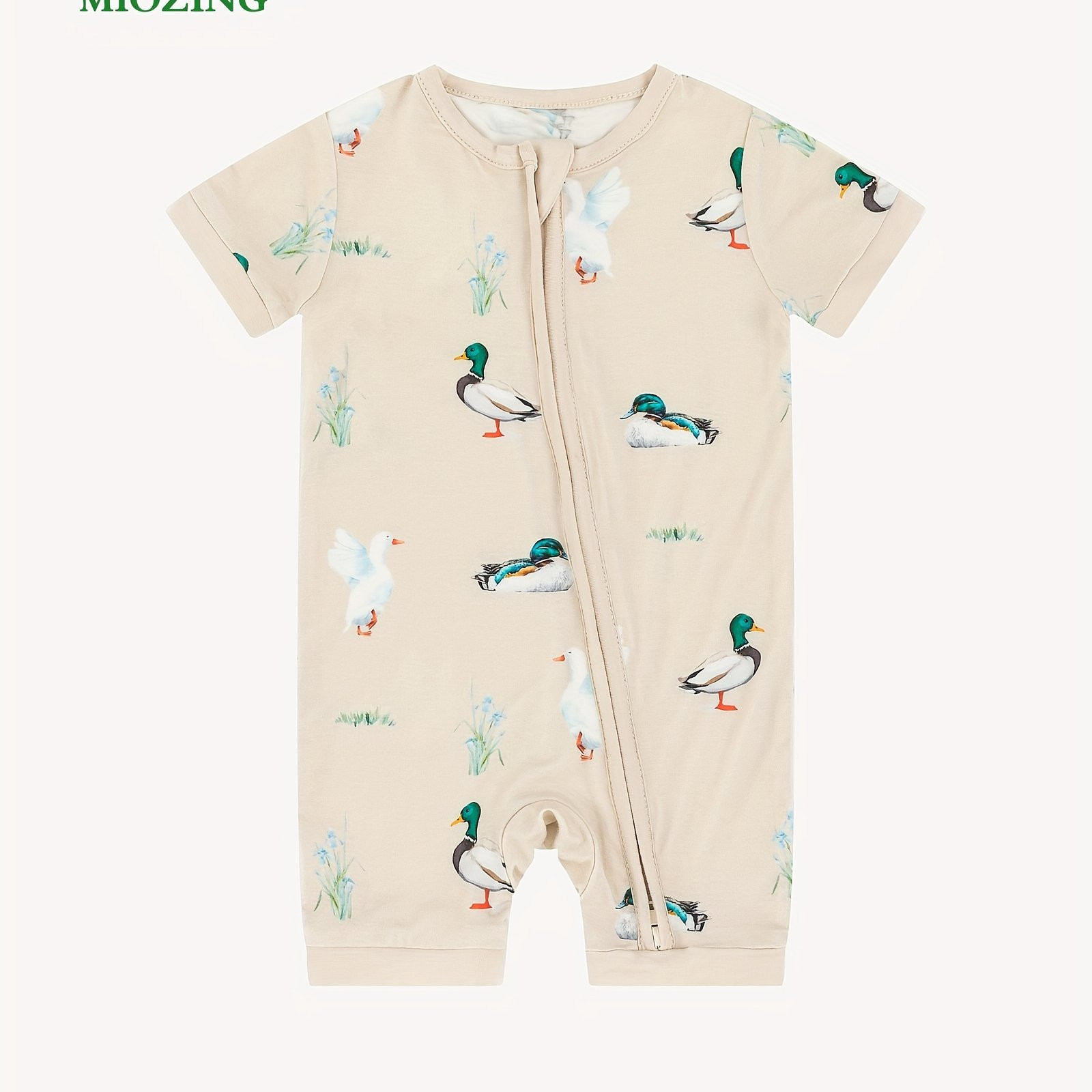 Miozing Bamboo Fiber Bodysuit Baby Cartoon Duck Pattern Zip - Temu | Temu Affiliate Program